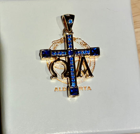Alpha and Omega Cross Electric Blue